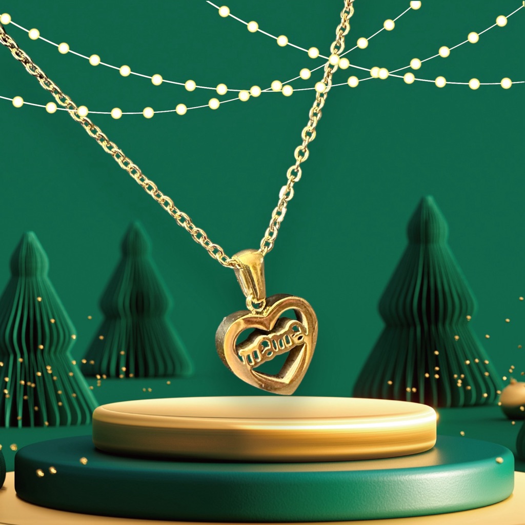Gold-Plated Stainless Steel Necklace With âMamaâ Heart Charm Pendant | Free S/H